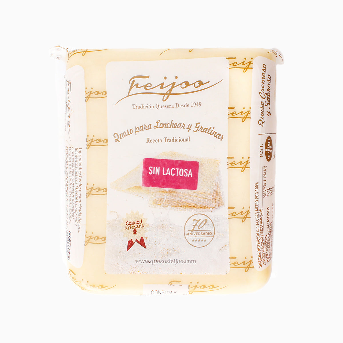 Media Barra de Queso sin Lactosa - Sabor y Bienestar