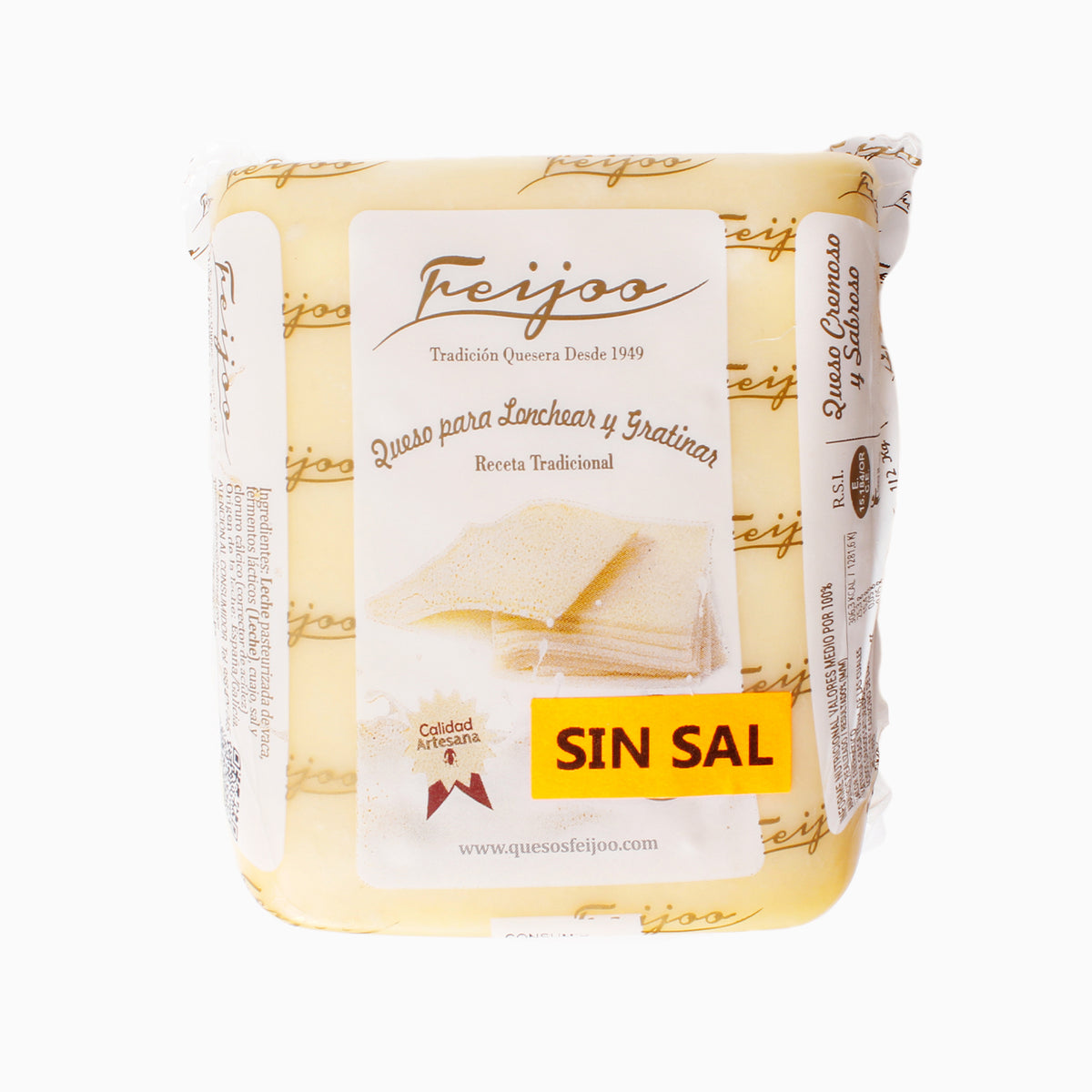 Media Barra de Queso sin Sal - Opción Saludable